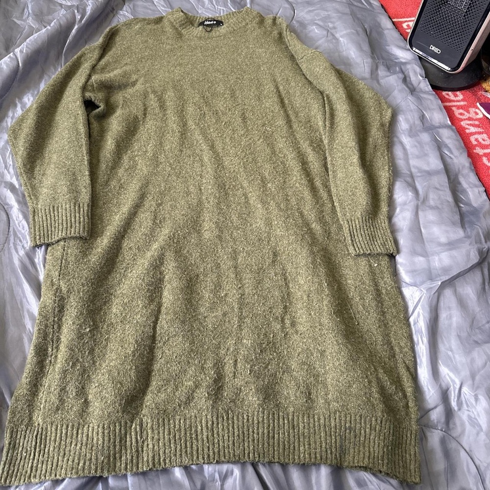 Olive Green Sweater Dress